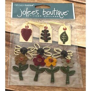 Jolees Sticker Collage Autumn Crafts SPJB029 Felt Flower Leaf Button Tag